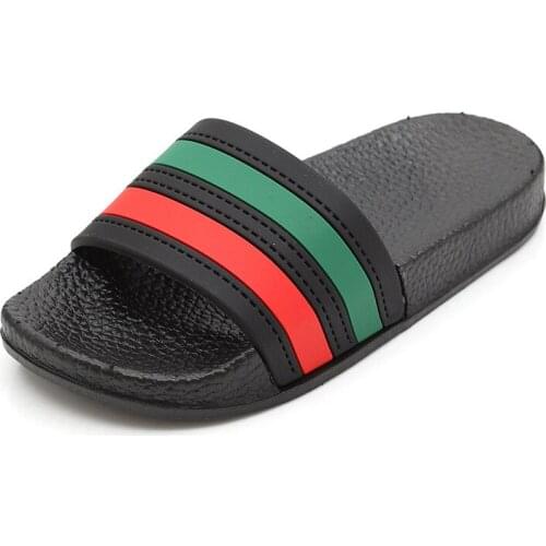 2021 Summer Men Slippers Pvc Rubber Colorful Stirped Women Home Bathroom Men Shoes House Fashion Comfortable