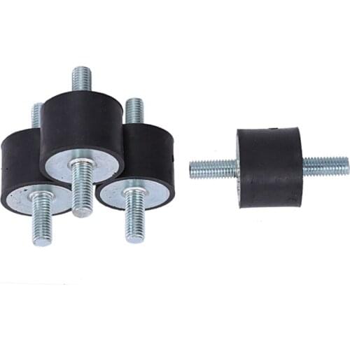 4 pieces M10 rubber shock absorber double external thread rubber anti-vibration vibration isolator durable
