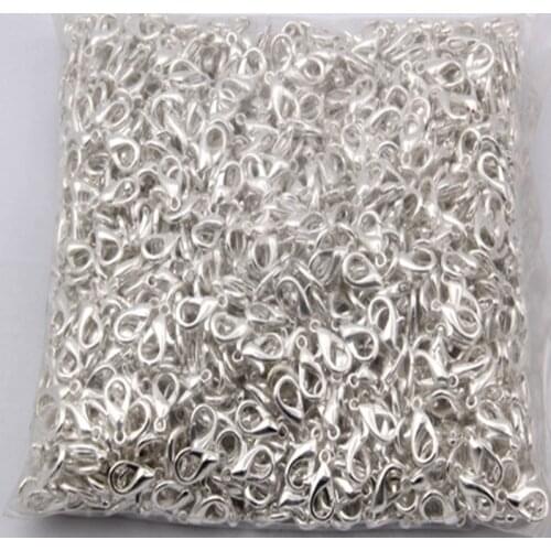 300pcs/lot 12mm Jewelry Findings Bronze/gold/rose Gold/black/rhodium/silver color Lobster Clasp Hooks for Necklace Chain