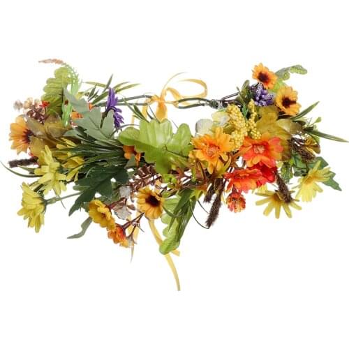 Haimeikang New Summer Women Bezel Flower Crown For Bridal Floral Headband Wreath Wedding Hair Accessories Bridesmaid Tiara