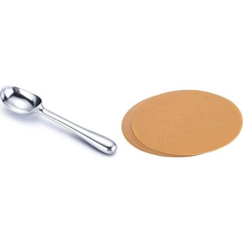 1 Pcs Ice Cream Scooper Kitchen Dinning Solid Ice Cream Scoop & 200 Pcs 9 Inches Unbleached Paper Baking Sheets Round