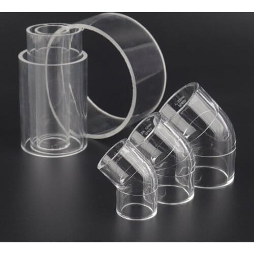 10pcs 45° Acrylic Elbow Transparent Pipe Fittings Aquarium Water Pipe Connectors Plexiglass Tube Clear Acrylic Elbow Connector