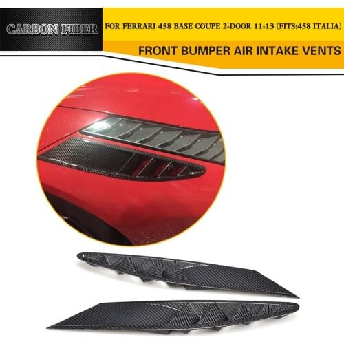 Carbon Fiber Front Bumper Side Air Intake Vents Mesh Covers Case for Ferrari 458 Base Coupe 2 Door 2011-2013 2PCS
