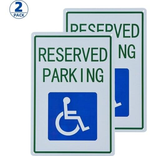 2 Pack Handicap Parking Sign, with Picture of Wheelchair Sign Easy to Mount Weather Resistant