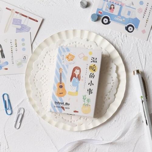 28 Sheets/Set Creative Girl Life Lomo Card Mini Cartoon Postcard Greeting Card Christmas Gifts