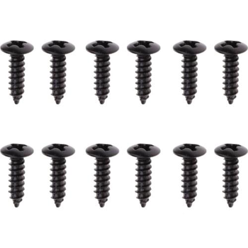 4 x12pcs Silver+ BLK Scratchplate Pickguard Screws For Fender Guitar