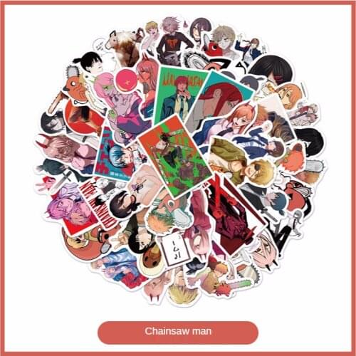 Anime Chainsaw Man 50 Non-repeated Stickers Can Be Tear-off Stickers