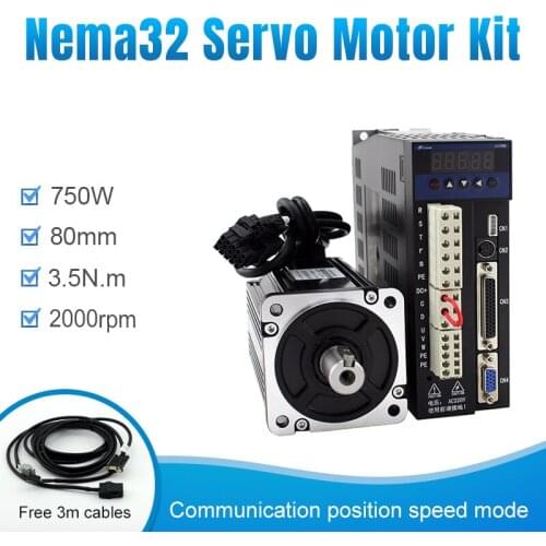 750w Nema32 80mm frame 3.5n.m 80ST-03520 kits for cable ac servo motor servo drive