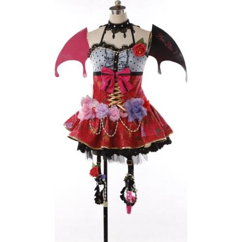 Anime cosplay Love live Nozomi Tojo devil dress halloween cosplay costume lolita dress wing tail full sets A
