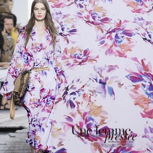 138cm wide natural silk fabric meter 14 mm digital inkjet silk crepe de chine fabric print dress fabric wholesale silk cloth