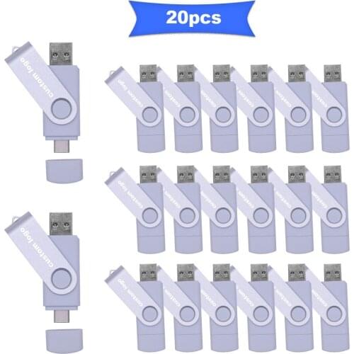 20pcs/lot Colorful Type C OTG Usb Flash Drive 128GB 64GB Real Capacity Pendrive 32GB 16GB Memoria usb 2.0 8GB 4GB Free Logo Gift