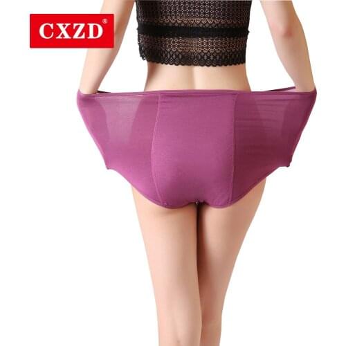 CXZD Large Size High-Waisted Physiological Panties For Women Menstrual Cotton Briefs Leak-Proof Plus Size Female Underwear