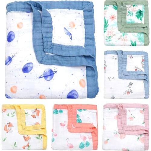 Muslinlife 2018 New Arrival Baby Blanket Kids Children 4layers Bamboo Cotton Blanket Soft Newborn Kids Swaddle Bath Towel