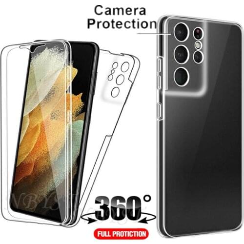 360 Front Back PC+TPU Double Cases For Samsung Galaxy S21 S 21+ Plus S21+ Ultra S20 FE 5G Full Cover Case Camera Lens Protection