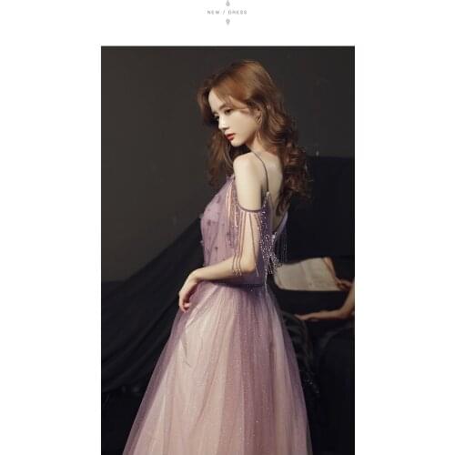 Purple gradient color tassels beading sleeve court ball gown royal Medieval Renaissance Victorian dress Belle ball