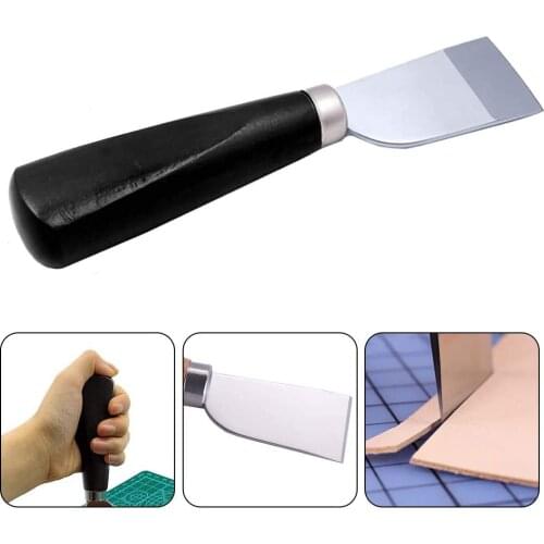KAOBUY Leathercraft Knife - Leather Skiving , Cutting Knife With Wooden Handle Easy Trimming And Edge Skiving (Black)