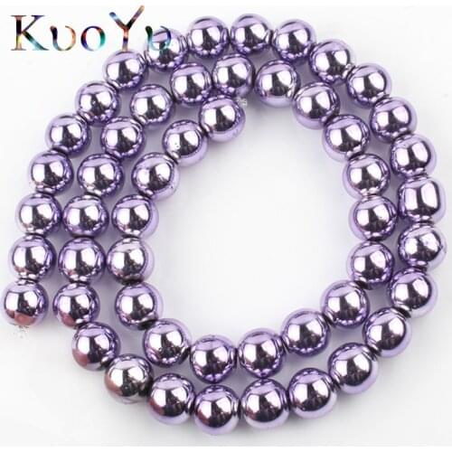 Purple Plat Hematite Natural Stone Beads Round Loose Spacer Beads For Jewelry Making DIY Bracelet Necklace Earrings 3/4/6/8/10mm