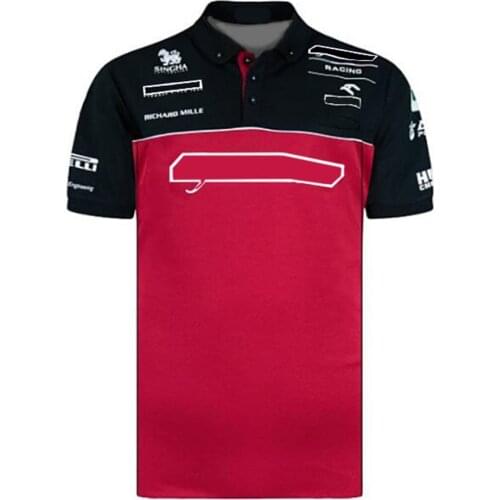 Summer F1 Formula One Polo Shirt 2021 Racing Suit Short Sleeve Lapel Collar Polyester Quick-drying Material Custom