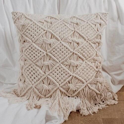 Macrame cushion cover Boho pillow cover Handmade macrame cushion cover Customized size and color