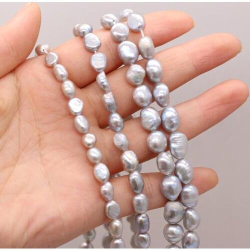 Natural Freshwater Grey Pearl High Quality Vertical-Hole Loose Beads For Jewelry Making DIY Bracelet Earring Necklace Accessory