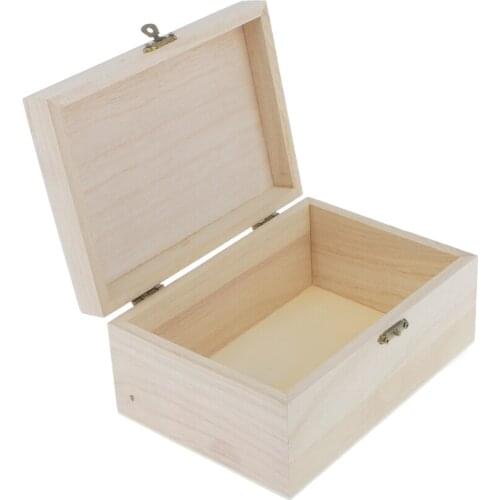 3x PHENOVO UNPAINTED PLAIN WOODEN SMALL CHEST STORAGE BOX FOR JEWELRY ART CRAFT