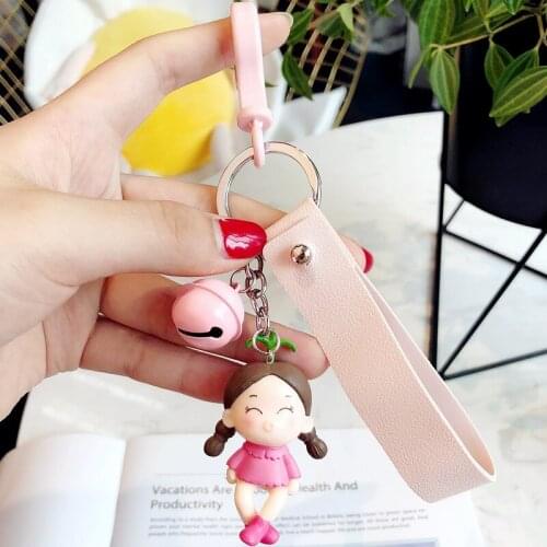 New Doll baby cute Women keychain Car Pendant Girls Handmade Statement fashion Jewelry Bag key chains hot key ring
