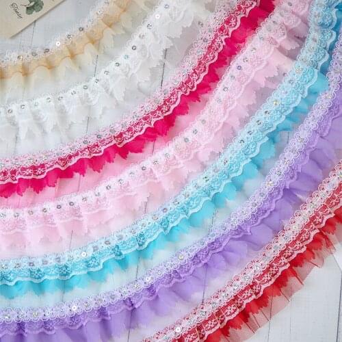 5CM wide color chiffon discount lace clothing accessories home textile four-piece decorative fabric edge