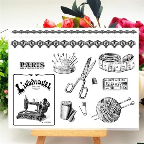 14*18CM Sewing Transparent Clear Stamps / Silicone Seals Roller Stamp For DIY Scrapbooking Photo Album/Card Making