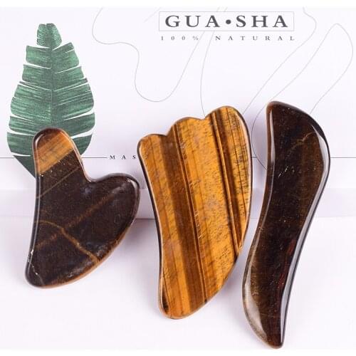Tiger Eye Gua Sha Tool Box Set Face Care Massager Scraping Natural Stone Gemstone Jade Lifting Healing Beauty Body massage Tools