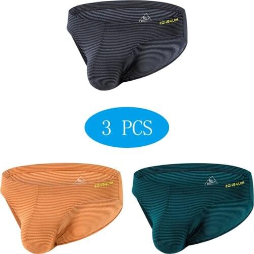 Mens Briefs Shorts UnderwearConvex Pouch Man Panties Big-Penis Nylon Breathable Gay Male Casual 3 PCS/Lot Mens Underpants