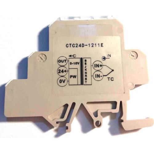 Ultra thin rail mounting temperature transmitter supports B\E\J\K\N\R\S\T thermocouple 4-20mA 0-10V
