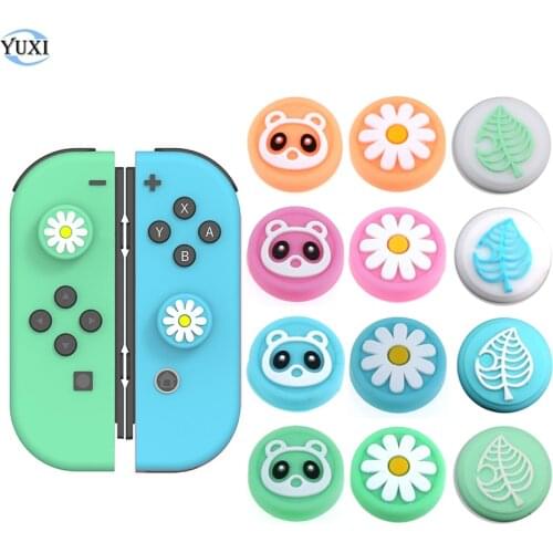 YuXi 2pcs Animal Crossing Joystick Analog Stick Thumb Grips Cover for Nintend Switch Lite Joy-Con Controller Silicone Caps