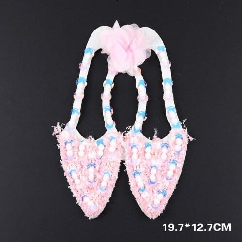 Pearl lace embellishment Beaded little bear kitten shoes love clothing patch bag denim coat sewing DIY decorative accessories