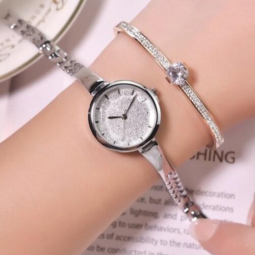 Women Bracelet Watches Fashion Shining Ladies Wristwatches Luxury Gold Stainless Steel Female Quartz Watch Silver Clock