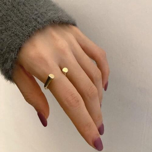 Korean Style Aesthetic Rings for Women on Phalanx New Fashion Smooth Geometric Adjustable Accessories Jewelry Gift to Girlfriend