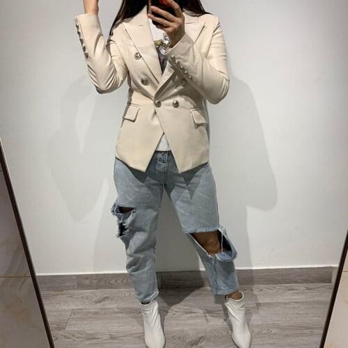 Women genunie leather blazer ladies real sheepskin jacket