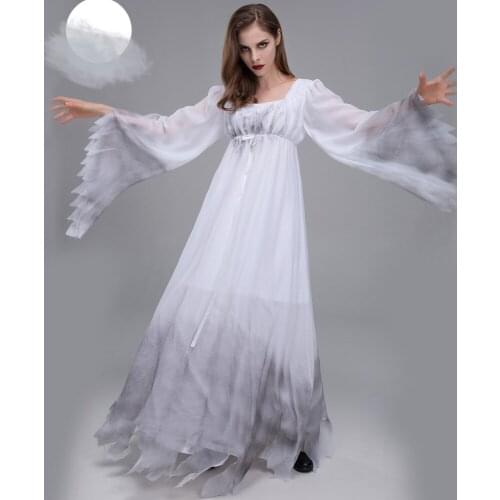 Women Vampire Zombie Dress Halloween Ghost bride cosplay Spiritual Love White Dress for women
