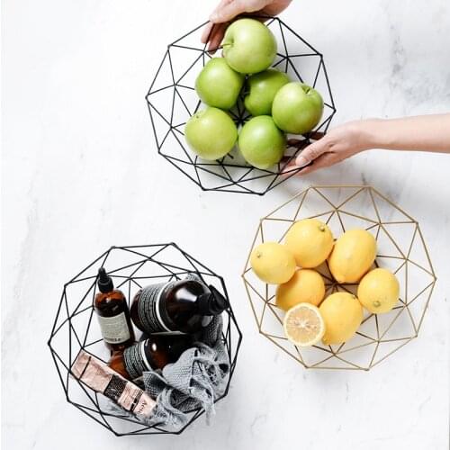 1Pc Kitchen Basket Container Bowl Metal Wire Drain Rack Fruit Vegetable Storage Holder Snack Tray
