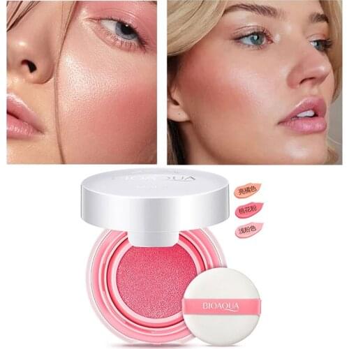 1Pcs Cushion Blush Matte Long-Lasting Natural 3 Colors Rouge Contour Easy To Wear Beauty Convenient Cosmetics Unisex Face Makeup