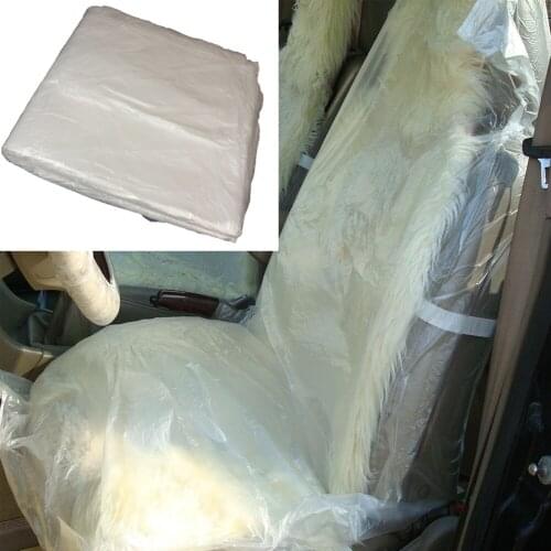 100 Pcs Car Disposable Plastic Seat Covers Vehicle Protector Mechanic Valet Car Seat Cover Dust Cover And Moisture-proof Cover