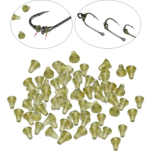 100Pcs Hook Stops Shank Beads Sliding Tackle Up Bait Rig Stopper Green