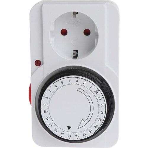 24H Mechanical Electrical EU Plug Program Timer Power Switch Socket Energy Saver-M20