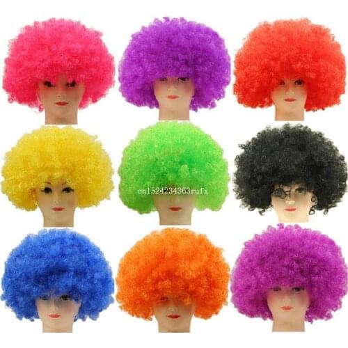 25pcs Clown Fans Carnival Wigs Cosplay Circus Costume Hair Wig Funny Fancy Dress Stage Joker Adult Child Festival Prop Wholesale