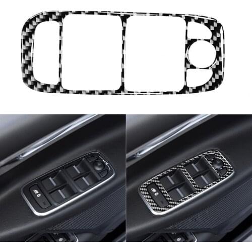 4Pcs/Set Lifting Panel Cover Decorative Anti-scratch Clear Lines Textured Window Lifting Switch Stickers for Jaguar F-PACE X761
