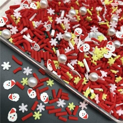 60g Christmas Polymerclay,Soft Clay Sprinkles With Diamond For Kids Diy/Craft Make/Nail Art/Scrapbook Decoration/Craft Filler
