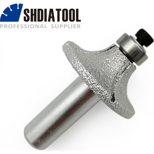 SHDIATOOL No.9 Vacuum brazed diamond router bits for stone, Radius 2mm, 12.7mm shank for edge profile