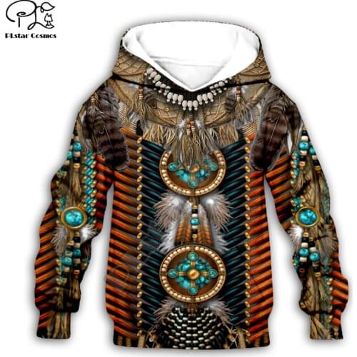 Kids Baby Boy Girl Black Native Indian Lakota Skull print 3d Hoodies Tracksuit Children wear Set Cute Sweatshirts -8