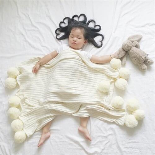Baby Blanket For Kids Bed Stroller Sofa Newborns Knitted Swaddle Soft Cotton Wrap Nodic Photography Props For Children