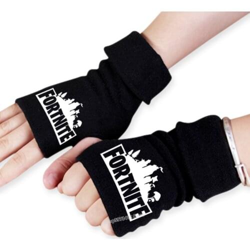 Fortnites Game Gloves Fortress Night Men Women Warm Pure Cotton Gloves Half Finger Exposed Finger Touch Screen Mittens Gifts