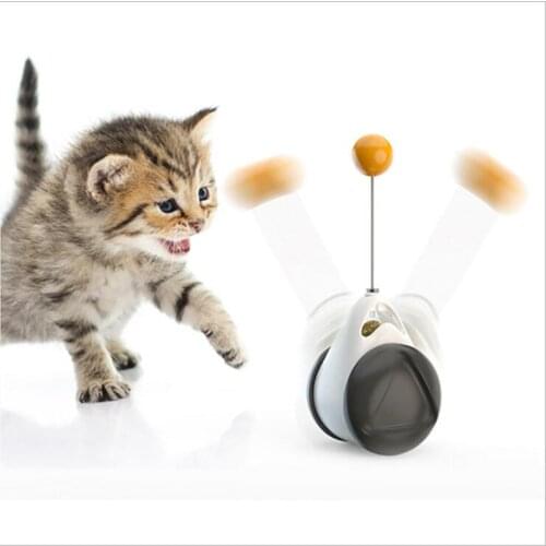 Cat Toy Tumbler With Catnip Teasing Wand Ball Rotating Wheels